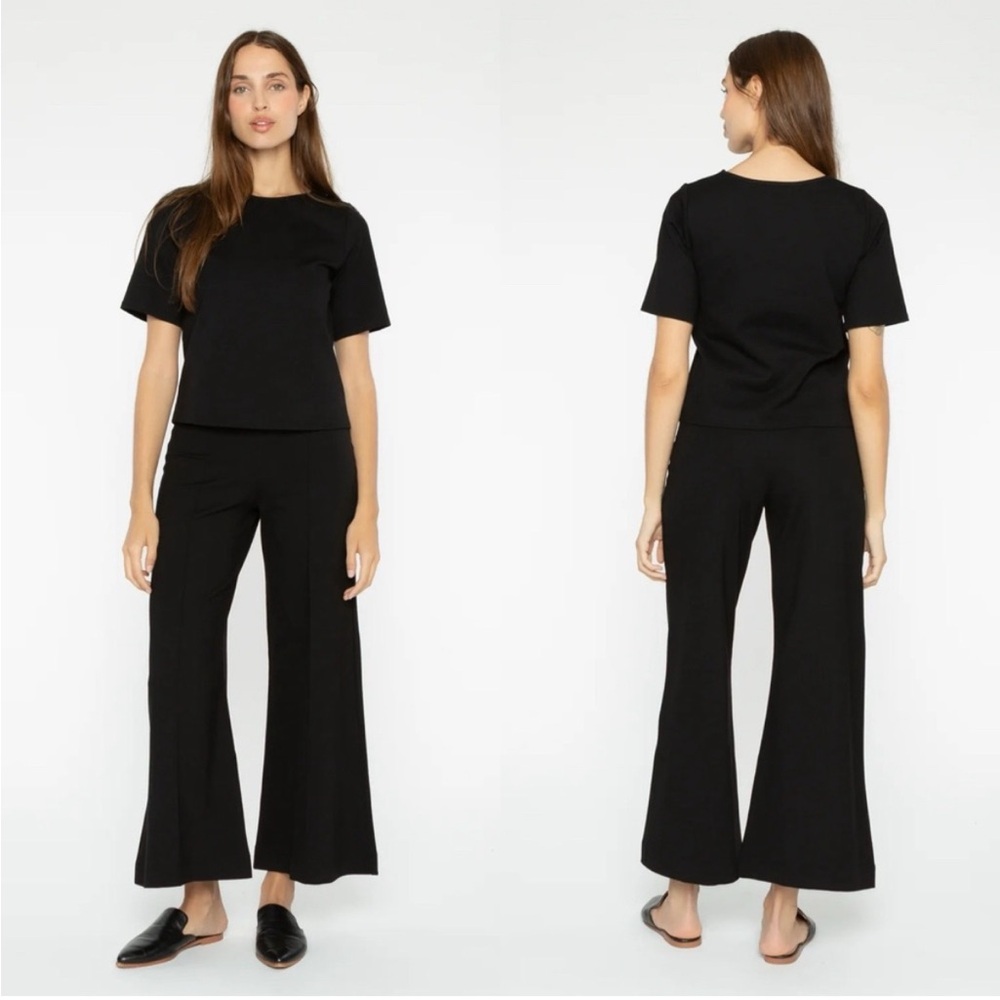 Ripley Rader Black Ponte Wide Leg Pant: Cropped Version Size 1 XS